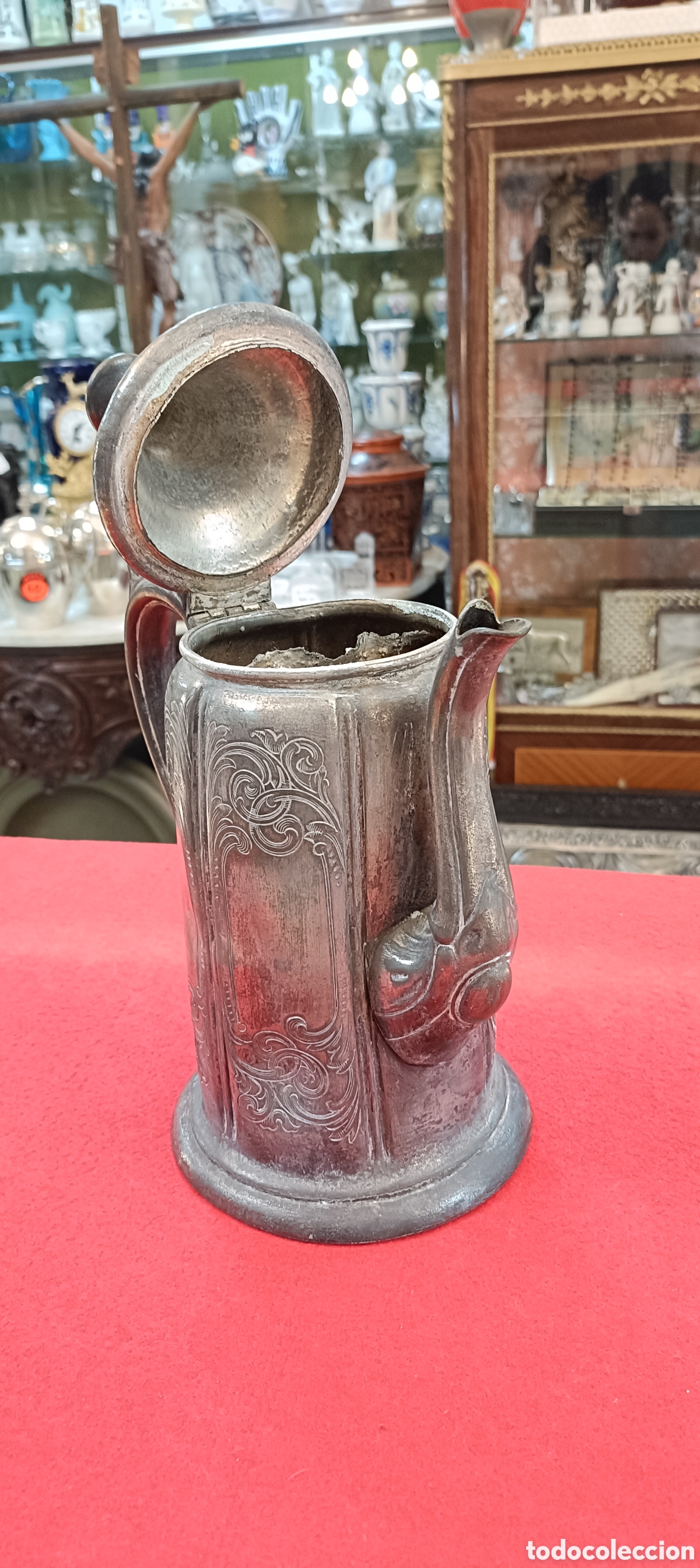 Antig&uuml;edades: ANTIGUA CAFETERA BA&Ntilde;O PLATA NUMERADA EN LA BASE. - Foto 6