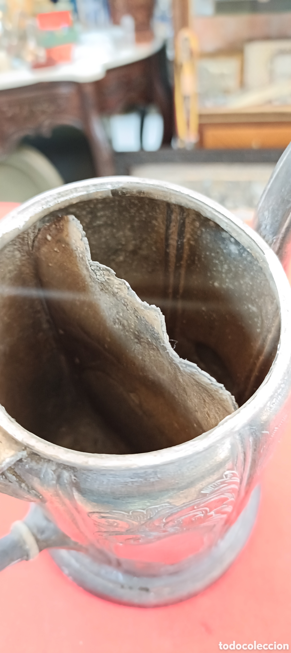 Antig&uuml;edades: ANTIGUA CAFETERA BA&Ntilde;O PLATA NUMERADA EN LA BASE. - Foto 10