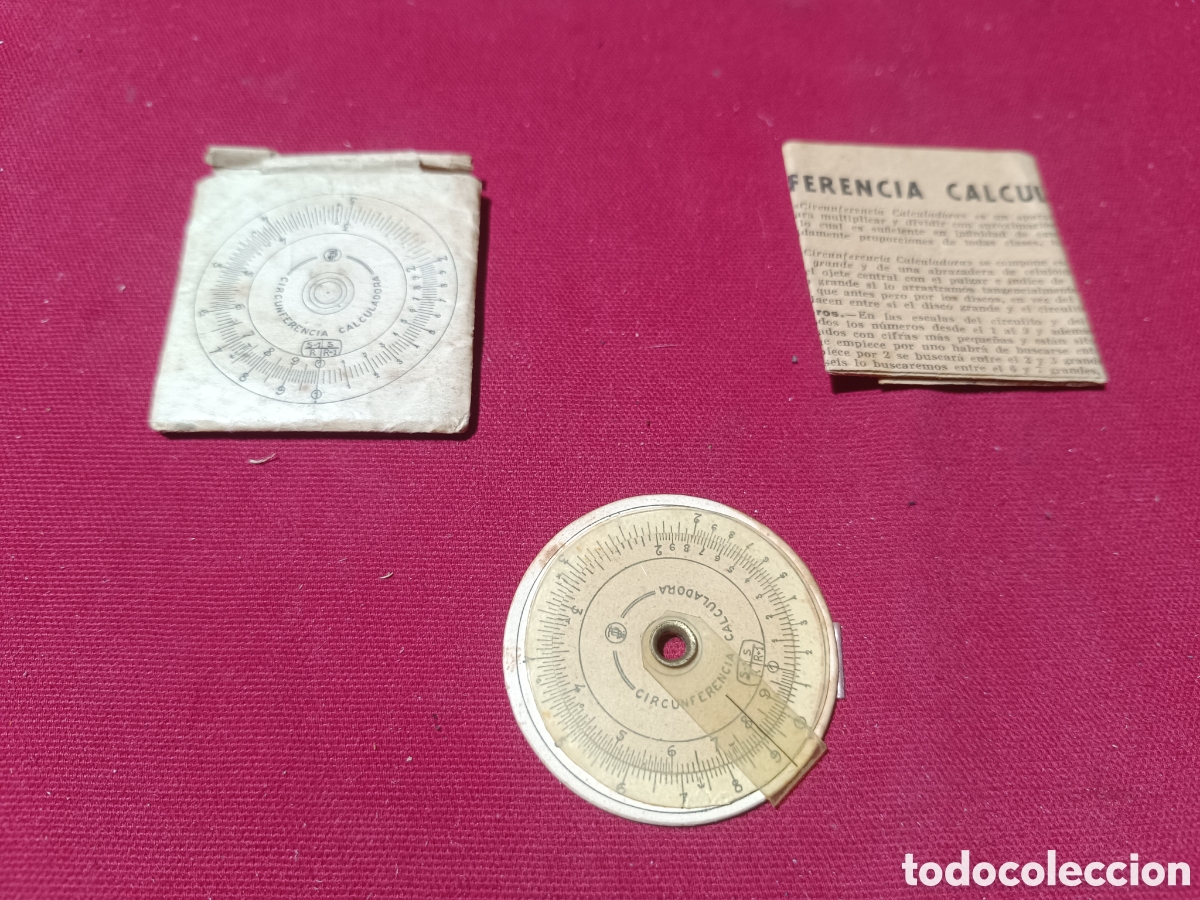 Antig&uuml;edades: Antigua regla circular con instrucciones - Foto 1