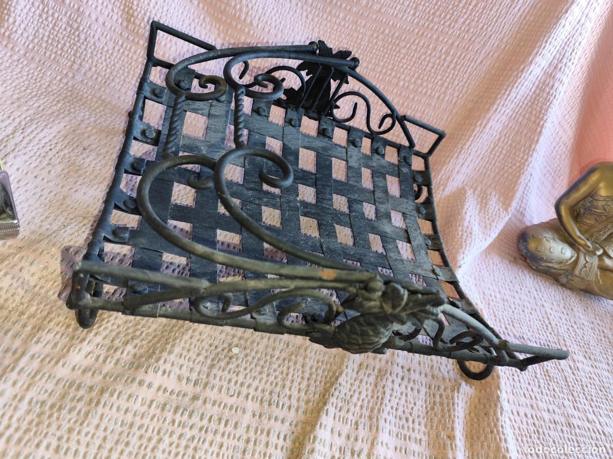Antig&uuml;edades: CESTA LE&Ntilde;A FORJA 35X29 - Foto 2