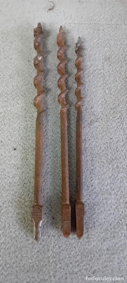 Antig&uuml;edades: Lote de 3 brocas para madera. - Foto 1