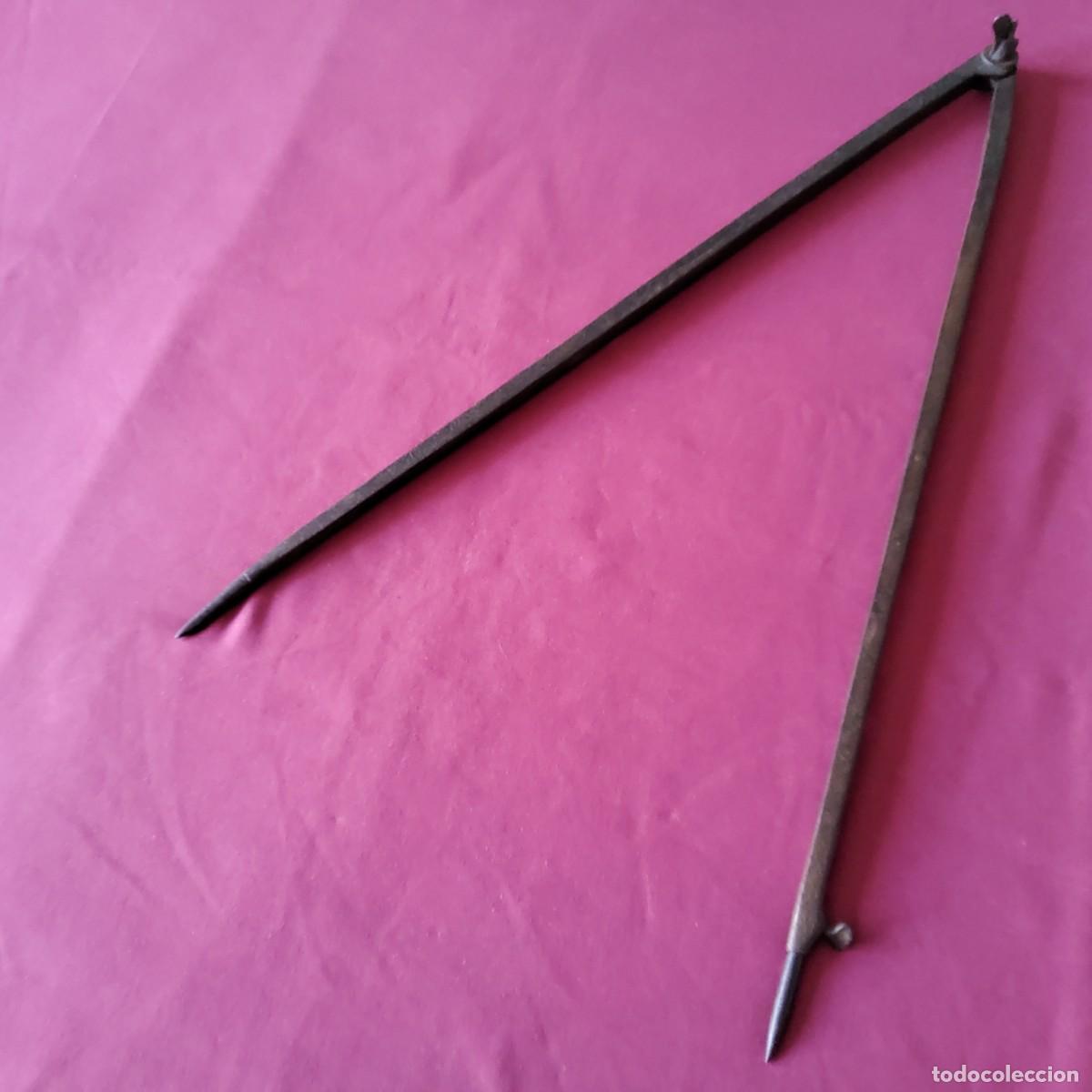 Antig&uuml;edades: ANTIGUO COMP&Aacute;S DE HIERRO, DE GRAN TAMA&Ntilde;O, MIDE 53,5 CM. - Foto 2
