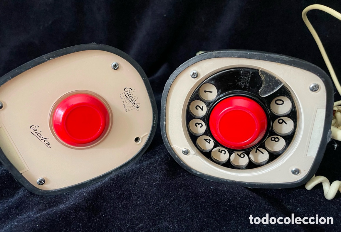 Tel&eacute;fonos: PAREJA DE TEL&Eacute;FONOS ANTIGUOS ERICOFON DE ERICSSON - Foto 4