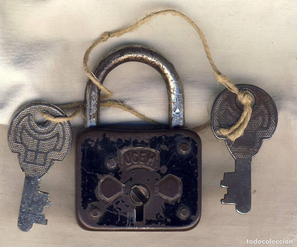 Antig&uuml;edades: ANTIGUO CANDADO MARCA UCEM CON SUS LLAVES.- - Foto 1