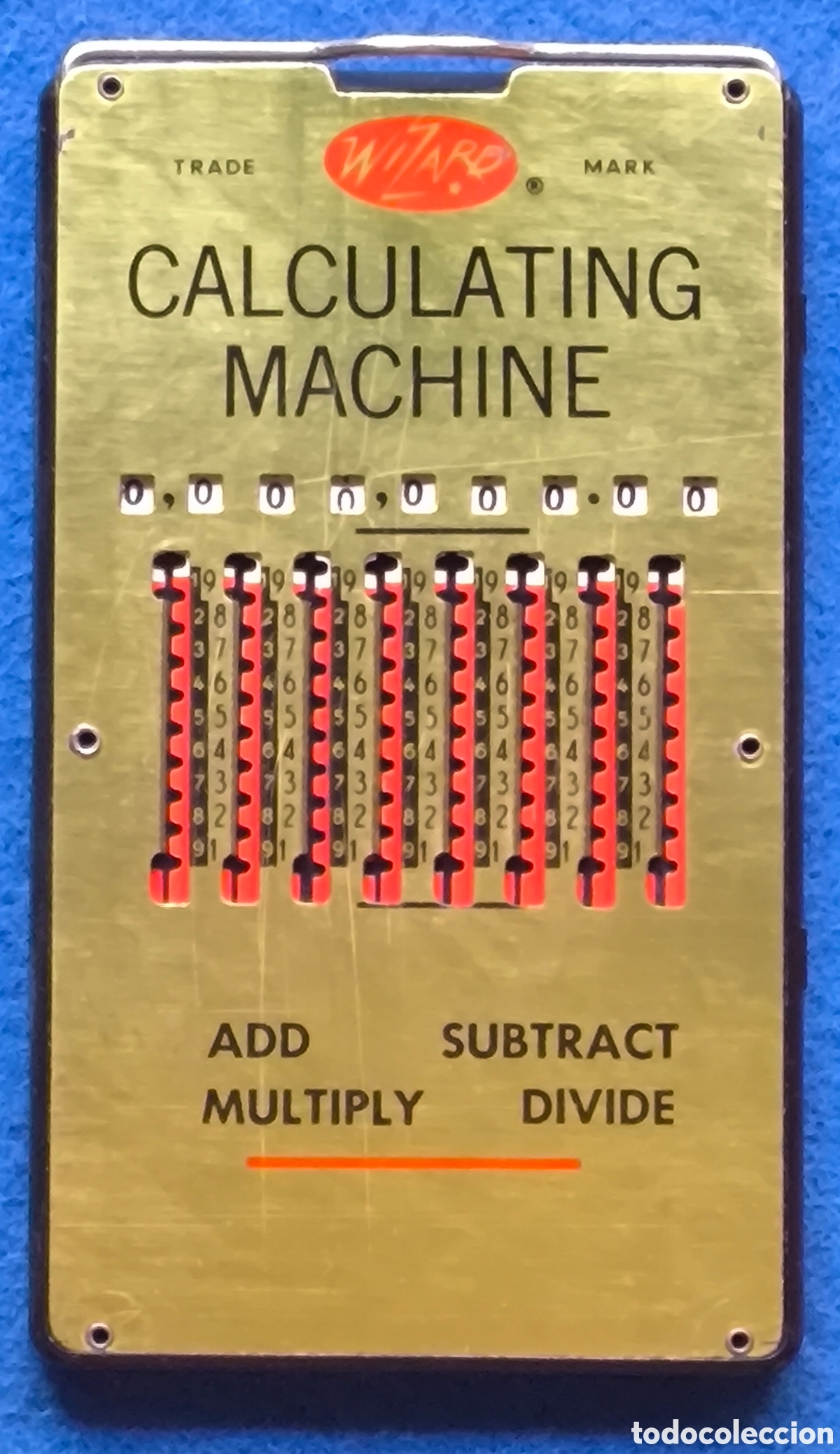 Antig&uuml;edades: CALCULADORA MANUAL WIZARD C. 1960 - Foto 2