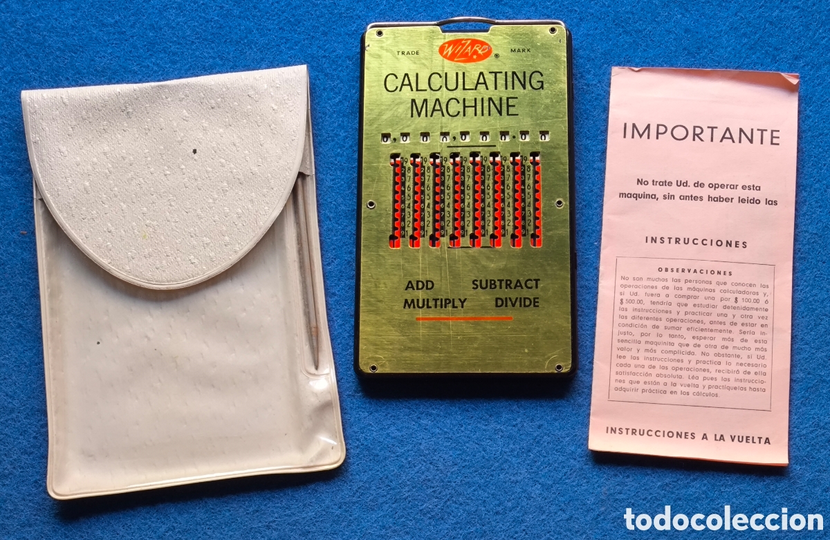 Antig&uuml;edades: CALCULADORA MANUAL WIZARD C. 1960 - Foto 1