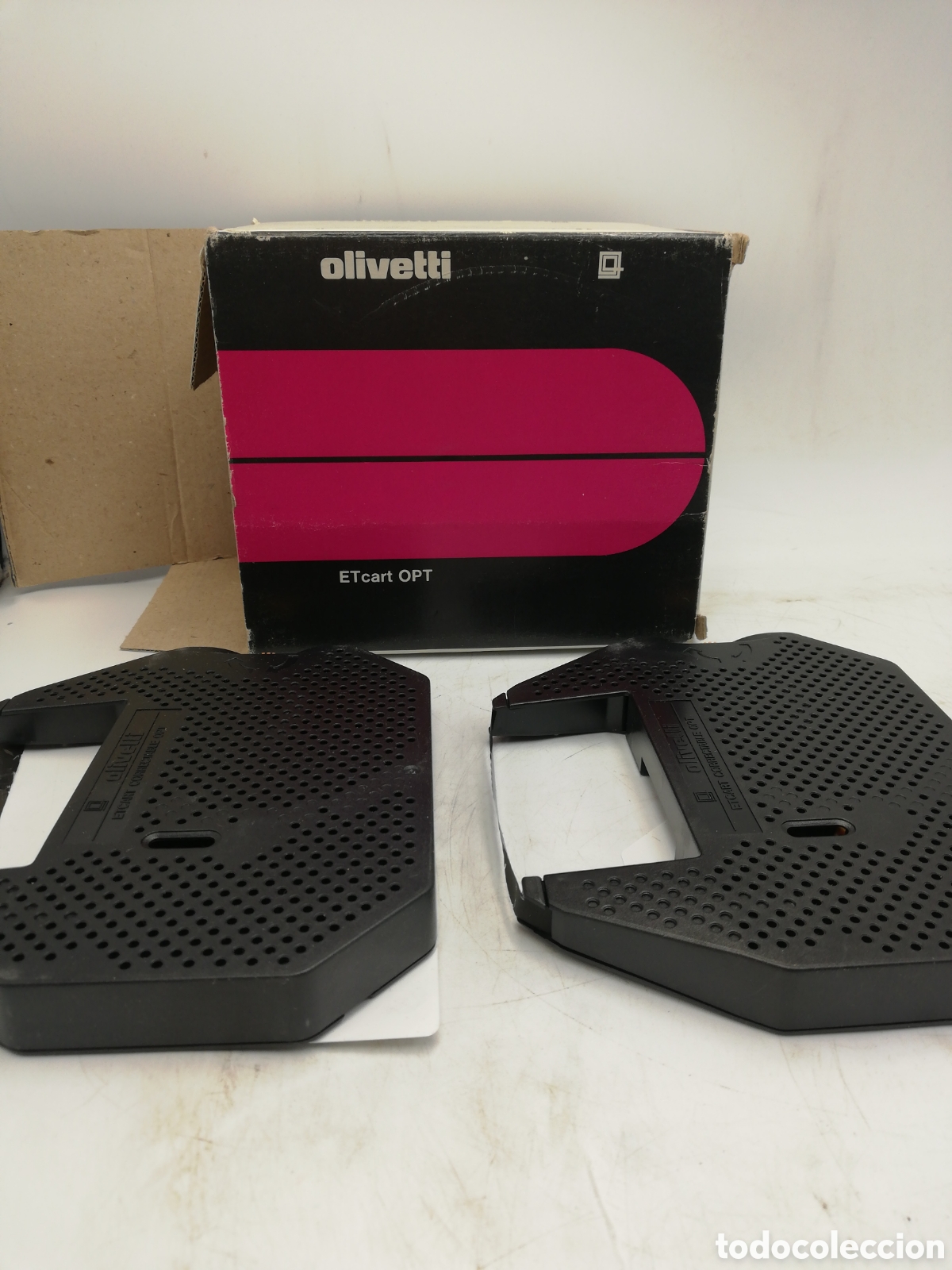 Antig&uuml;edades: Caja con 2 cintas Olivetti ET cart OPT. - Foto 6