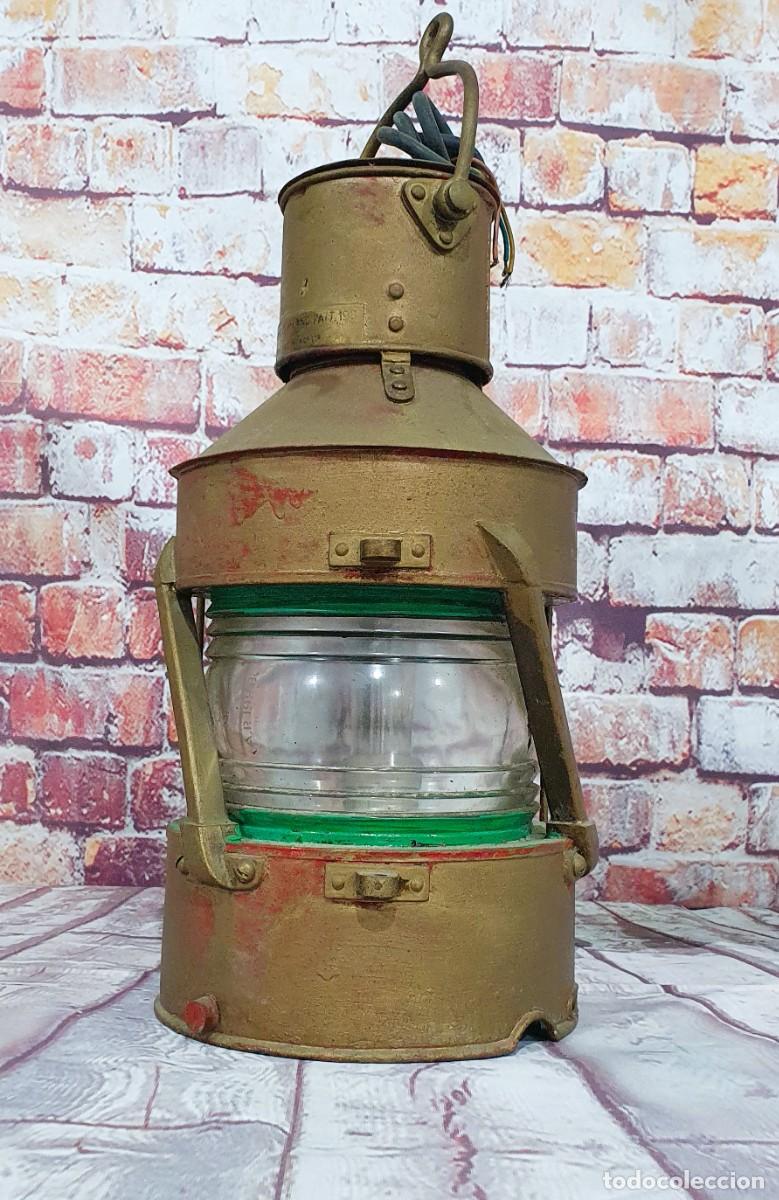 Antig&uuml;edades: Farol de barco antiguo de colgar - Foto 1