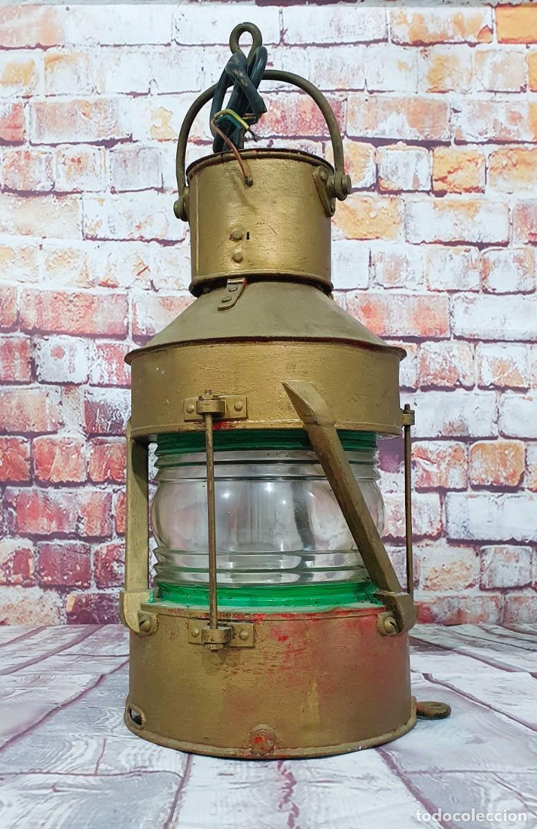 Antig&uuml;edades: Farol de barco antiguo de colgar - Foto 2