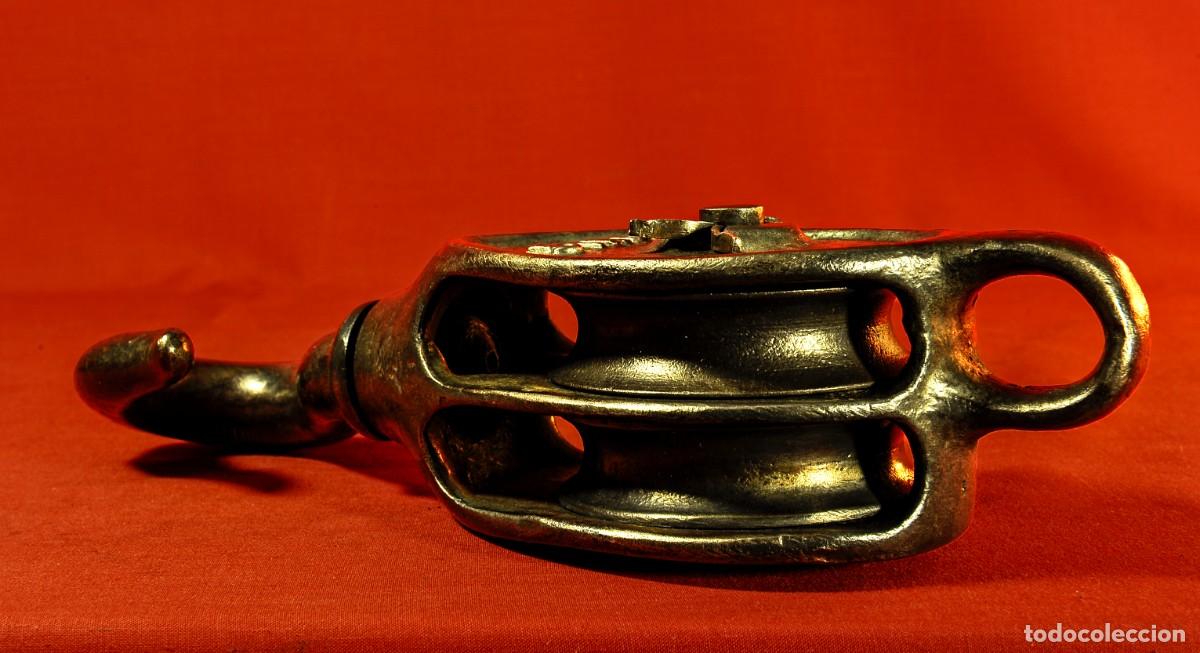 Antig&uuml;edades: Polea doble inglesa de cuerda antigua - Foto 8