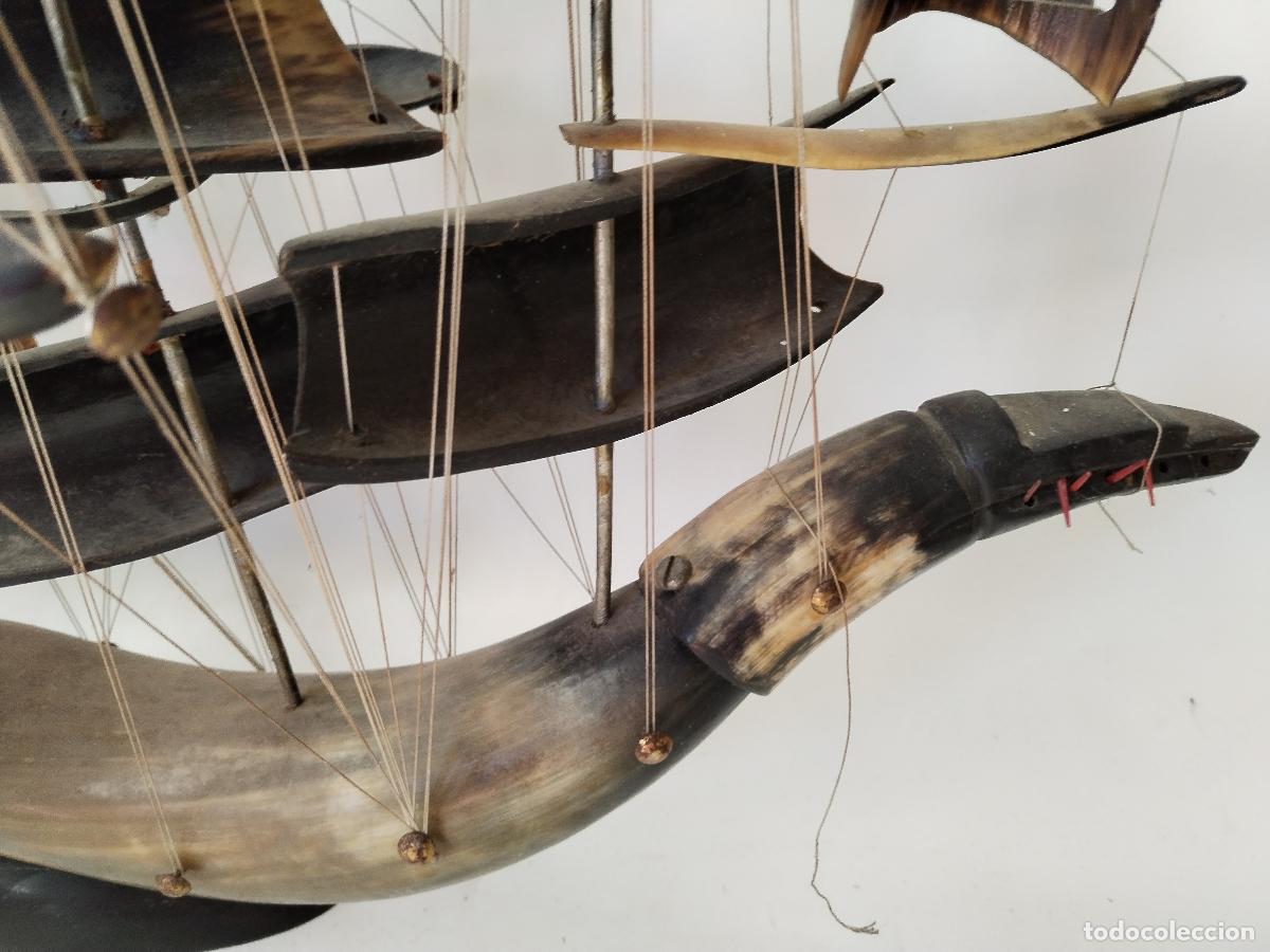 Antig&uuml;edades: BARCO ANTIGUO CON CUERNO DE BUEY - Foto 2