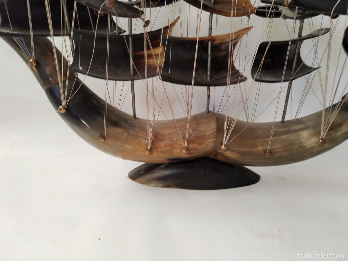 Antig&uuml;edades: BARCO ANTIGUO CON CUERNO DE BUEY - Foto 3