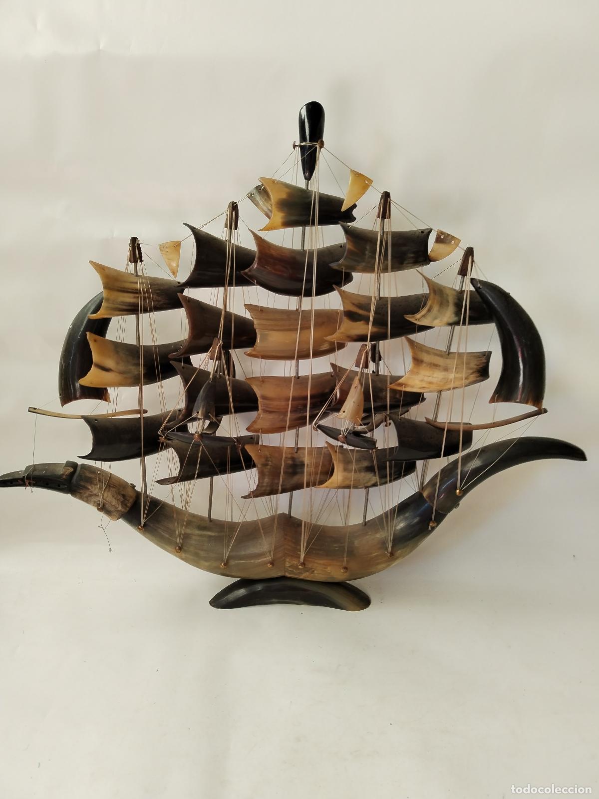 Antig&uuml;edades: BARCO ANTIGUO CON CUERNO DE BUEY - Foto 9
