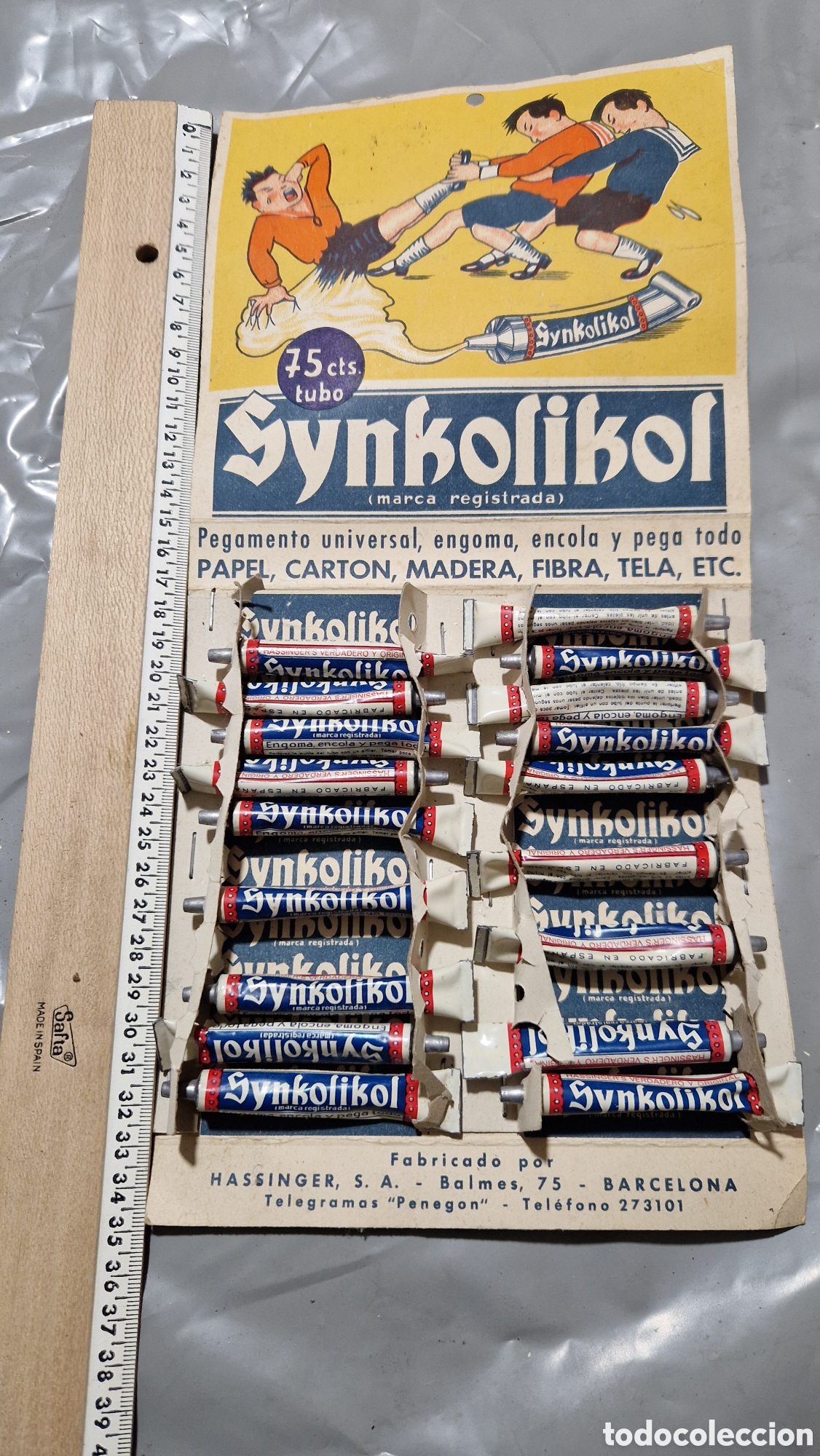Antig&uuml;edades: Synkolikol pegamento blister casi completo - Foto 2