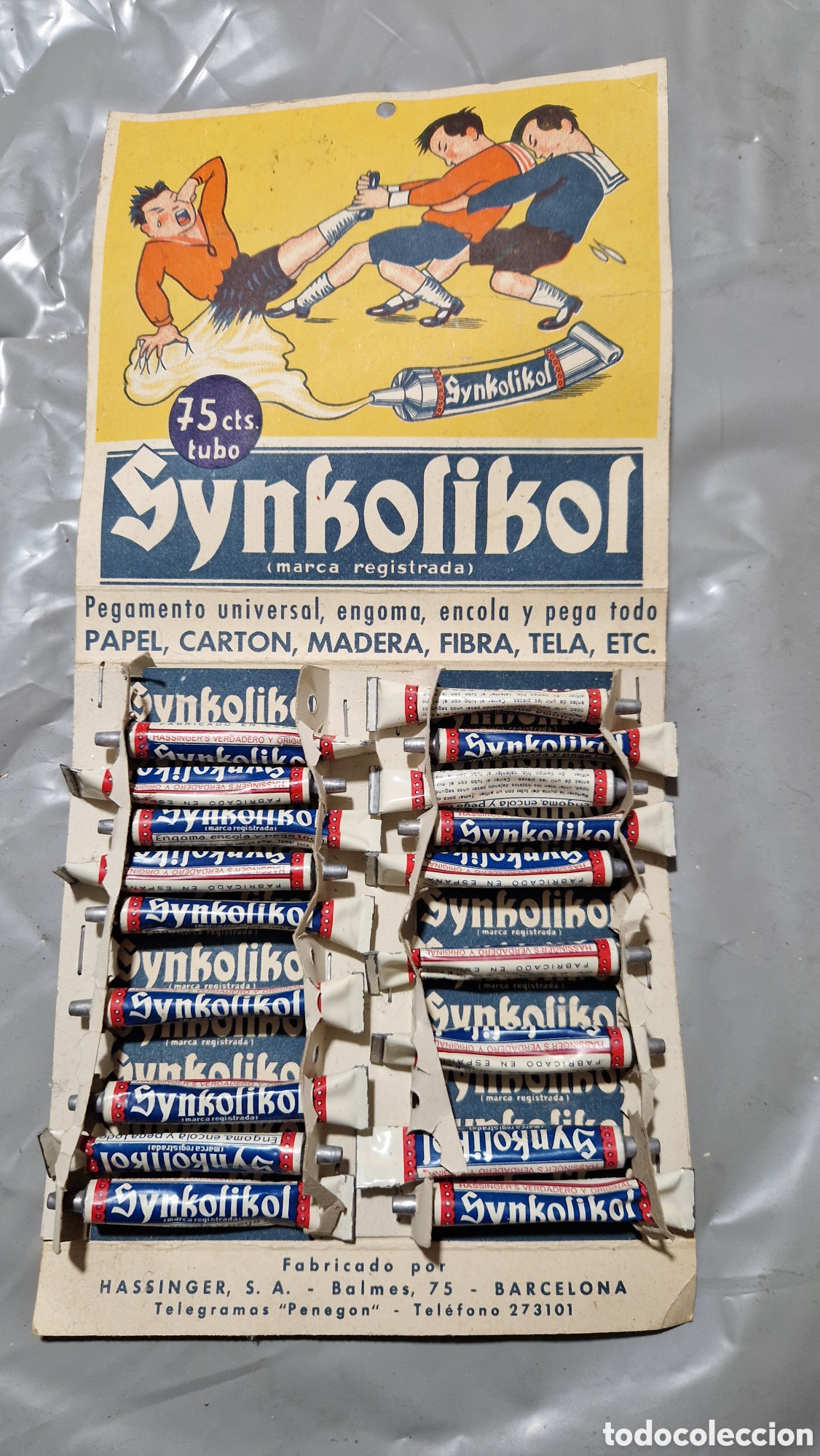 Antig&uuml;edades: Synkolikol pegamento blister casi completo - Foto 1