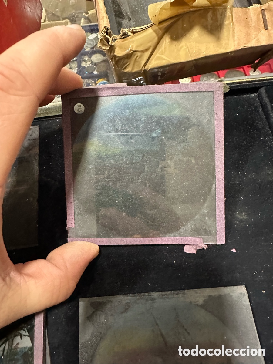 Antig&uuml;edades: Lote de 28 cristales para linternas m&aacute;gicas - Foto 4
