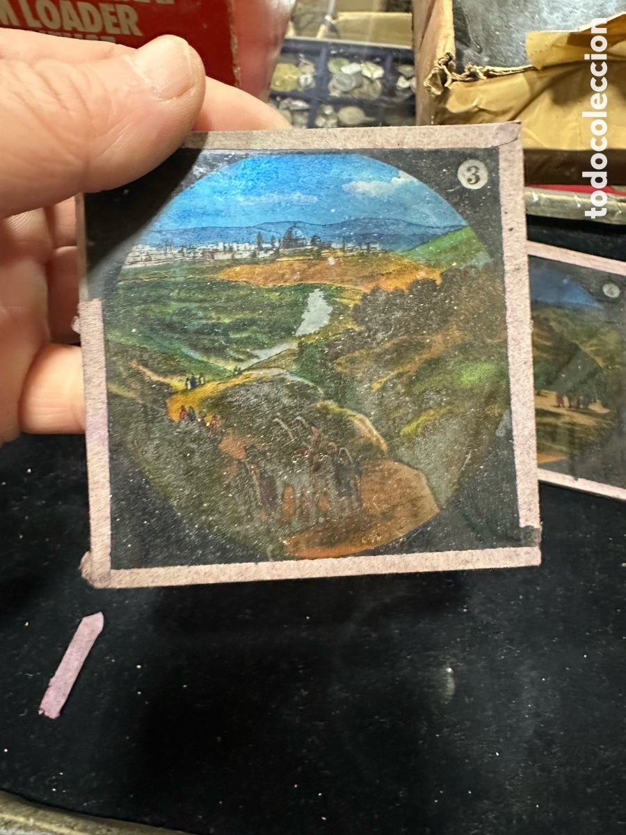 Antig&uuml;edades: Lote de 28 cristales para linternas m&aacute;gicas - Foto 10