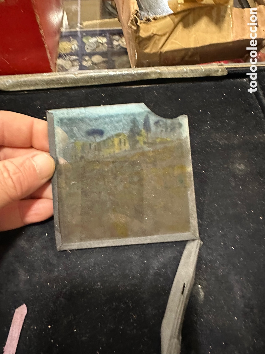 Antig&uuml;edades: Lote de 28 cristales para linternas m&aacute;gicas - Foto 11