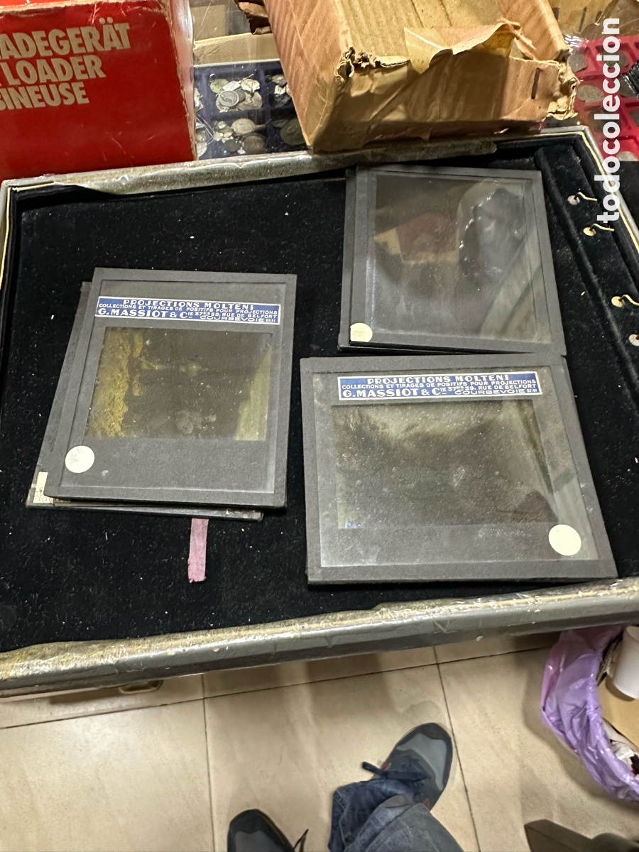 Antig&uuml;edades: Lote de 28 cristales para linternas m&aacute;gicas - Foto 14
