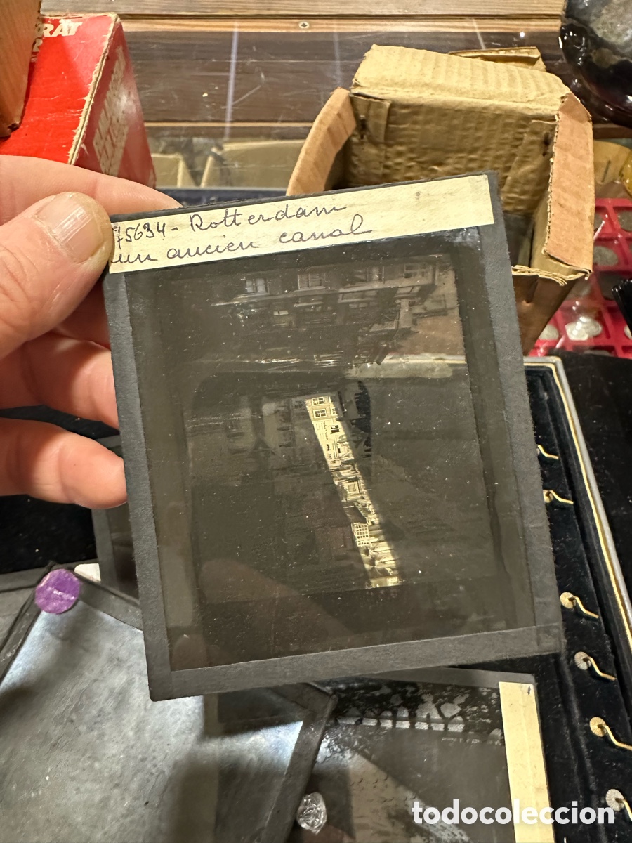 Antig&uuml;edades: Lote de 28 cristales para linternas m&aacute;gicas - Foto 23