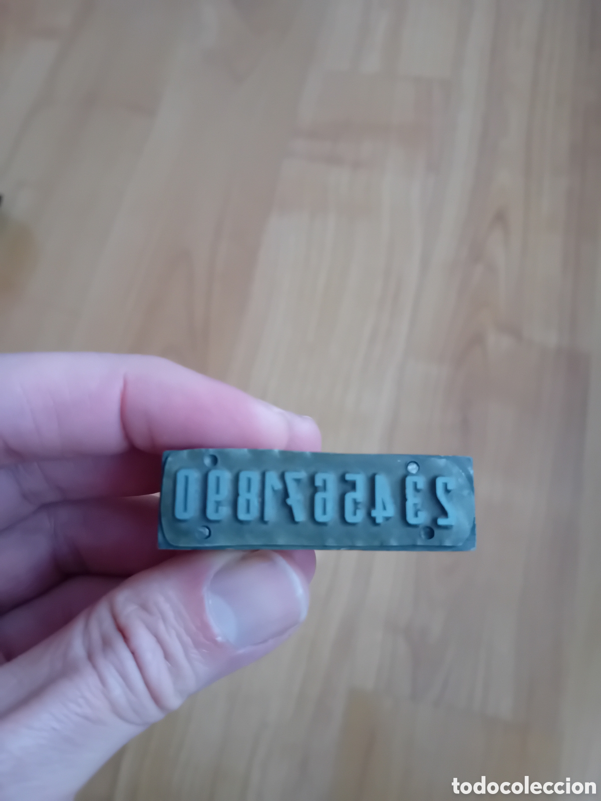 Antig&uuml;edades: PLANCHA DE ZINC CLICH&Eacute; IMPRENTA N&Uacute;MEROS - Foto 1
