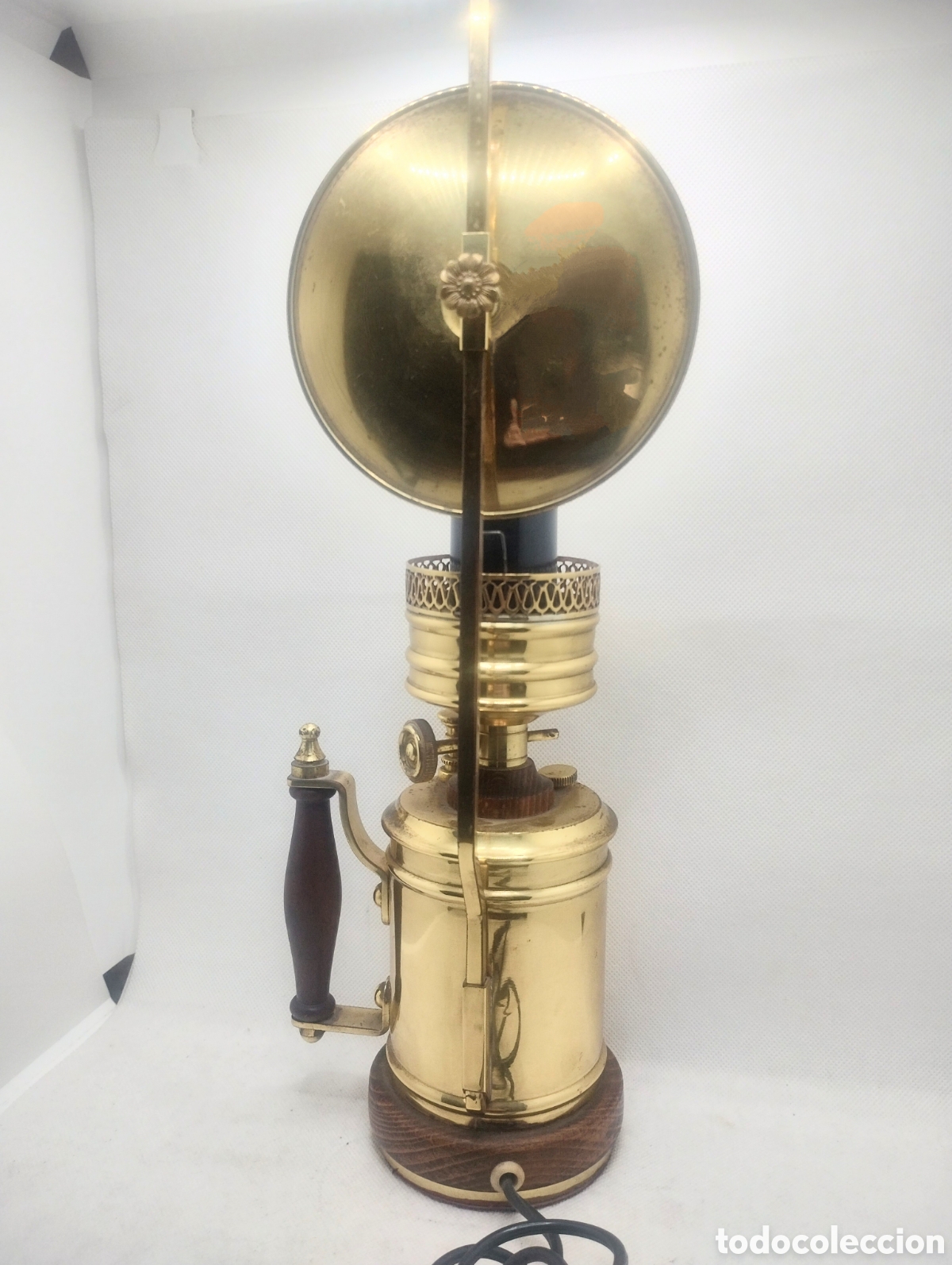 Antig&uuml;edades: Lampara quinqu&eacute; en bronce, electrificada - Foto 2