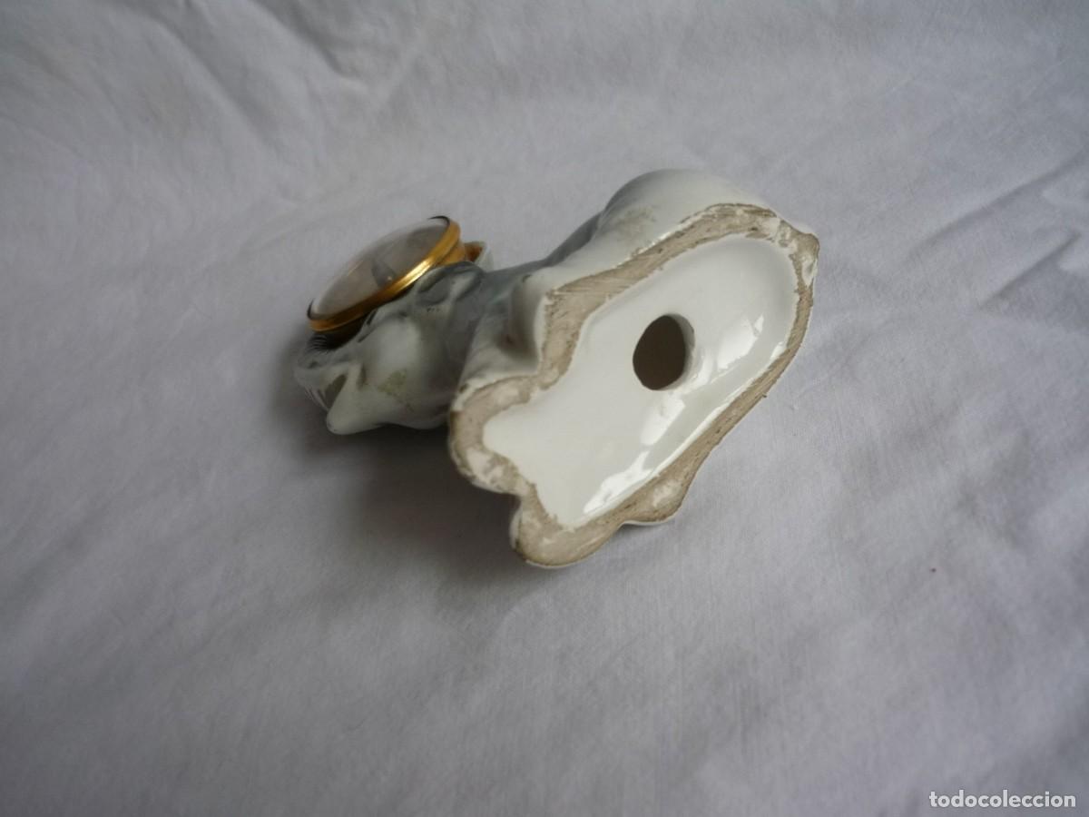 Antig&uuml;edades: Term&oacute;metro sobre elefante de porcelana, funcionando - Foto 6