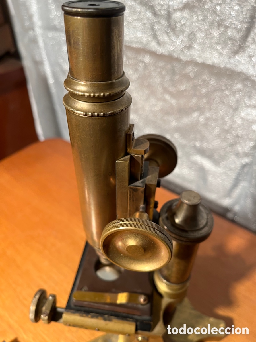 Antig&uuml;edades: Microscopio Siglo XIX , Bronce, Caja madera - Foto 3