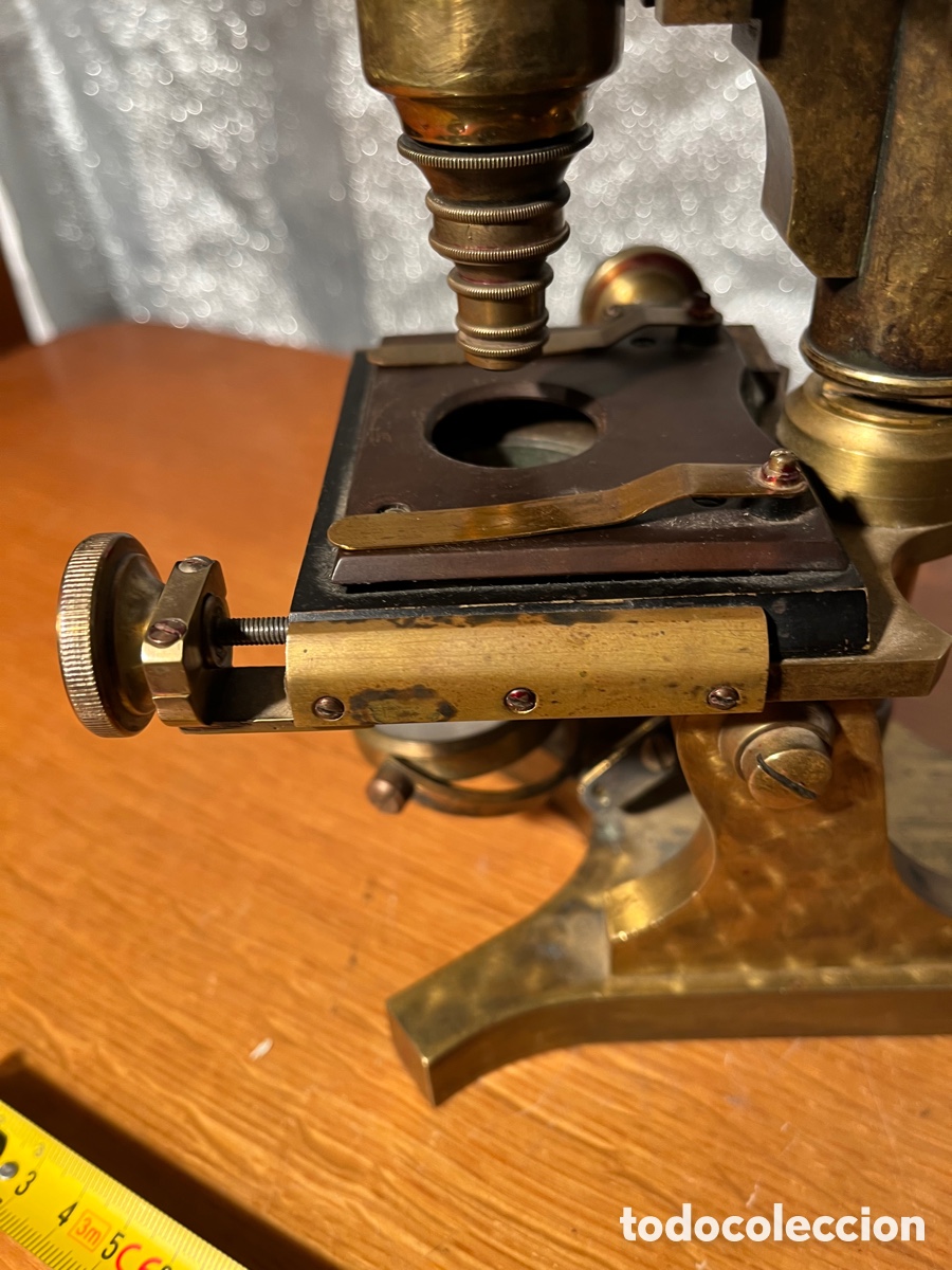 Antig&uuml;edades: Microscopio Siglo XIX , Bronce, Caja madera - Foto 4