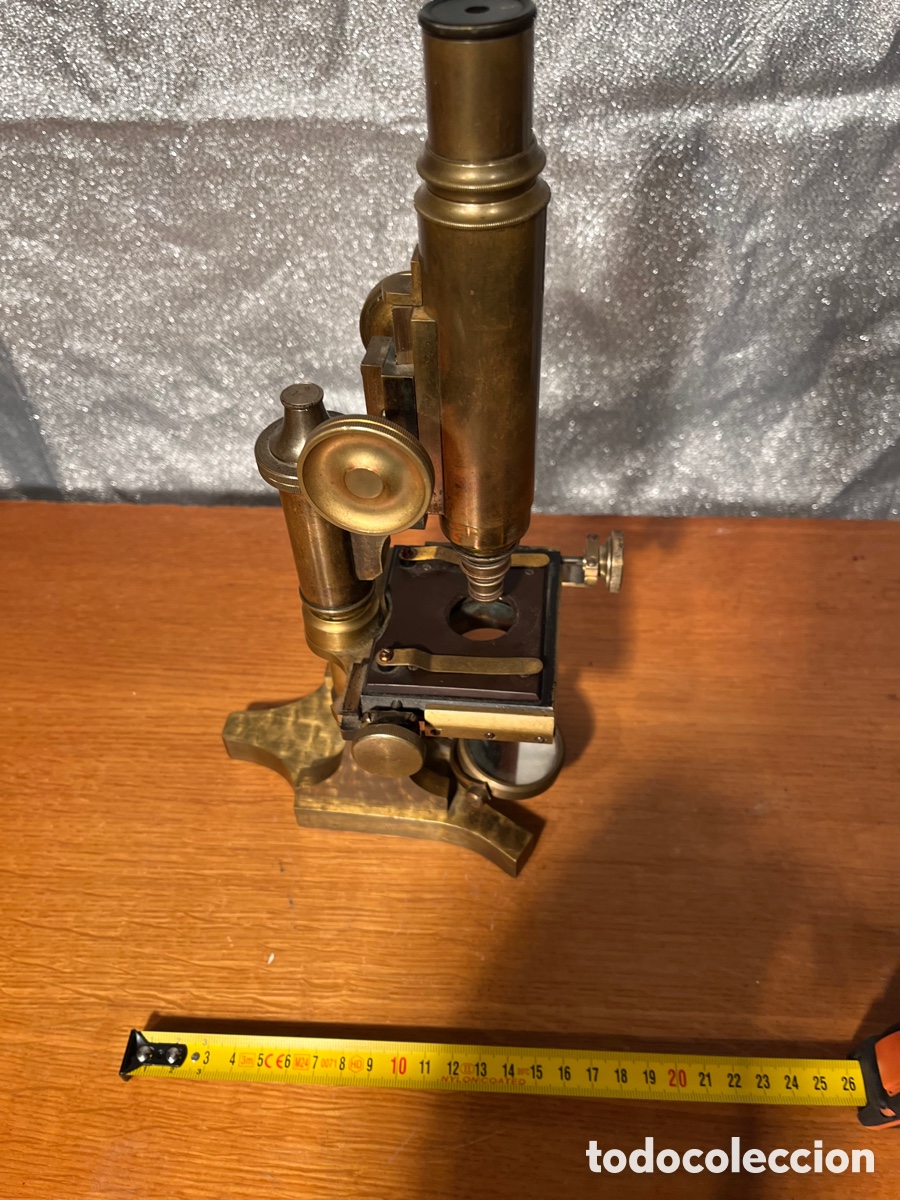 Antig&uuml;edades: Microscopio Siglo XIX , Bronce, Caja madera - Foto 6