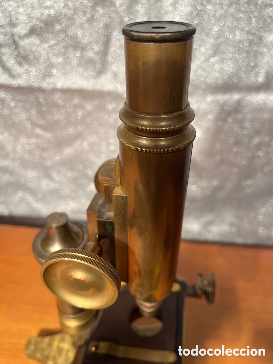 Antig&uuml;edades: Microscopio Siglo XIX , Bronce, Caja madera - Foto 7