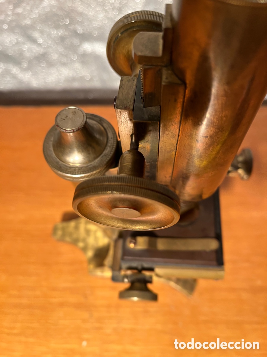 Antig&uuml;edades: Microscopio Siglo XIX , Bronce, Caja madera - Foto 8