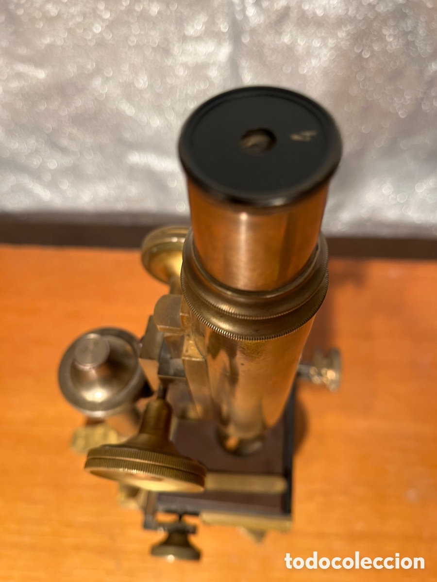Antig&uuml;edades: Microscopio Siglo XIX , Bronce, Caja madera - Foto 9