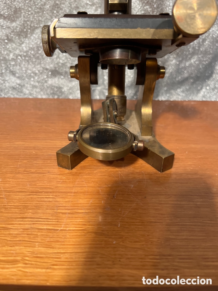 Antig&uuml;edades: Microscopio Siglo XIX , Bronce, Caja madera - Foto 12