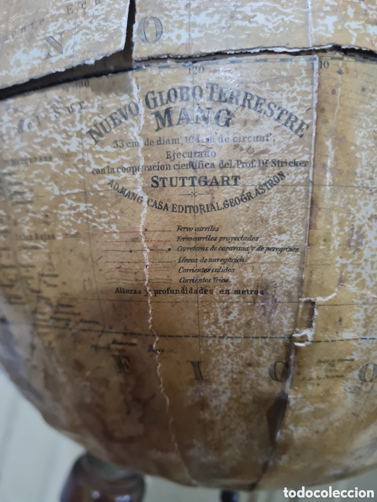 Antig&uuml;edades: NUEVO GLOBO TERRESTRE (MANG STUTTGART) Antiguo - Foto 6