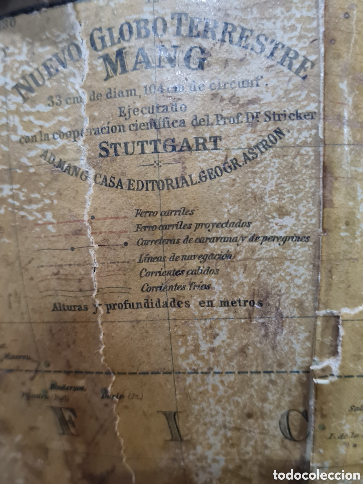 Antig&uuml;edades: NUEVO GLOBO TERRESTRE (MANG STUTTGART) Antiguo - Foto 9