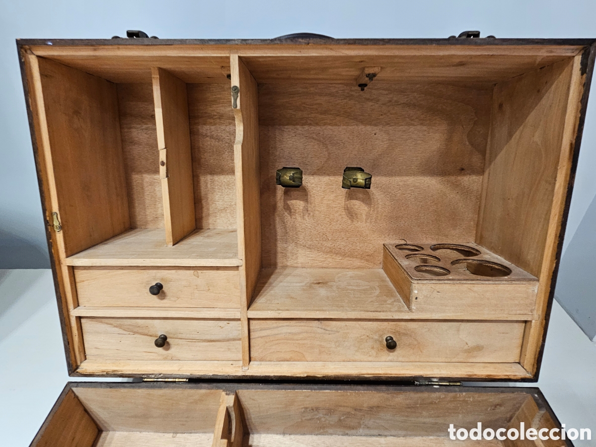 Antig&uuml;edades: ANTIGUA CAJA MADERA MATERIAL LABORATORIO - Foto 8