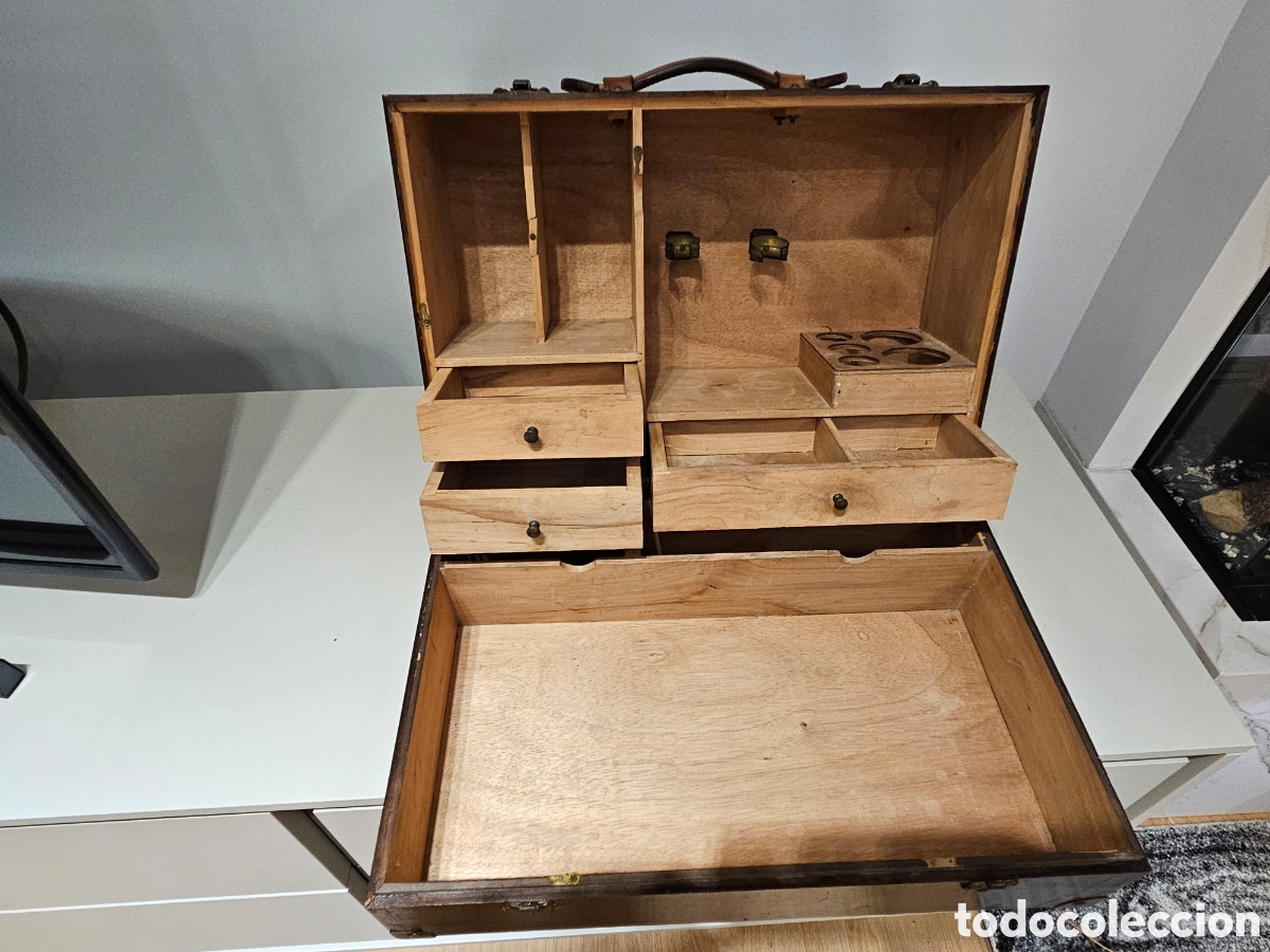 Antig&uuml;edades: ANTIGUA CAJA MADERA MATERIAL LABORATORIO - Foto 9
