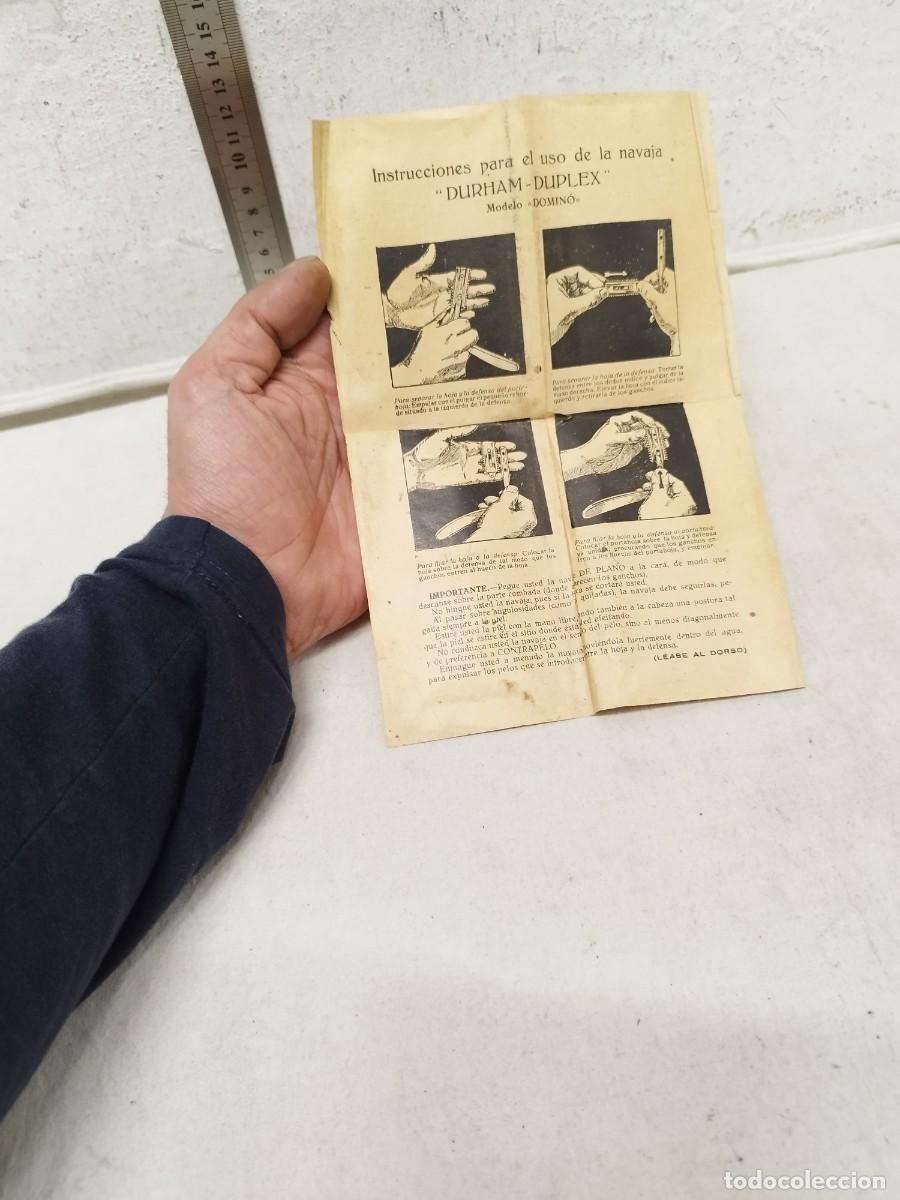 Antig&uuml;edades: Antiguas instrucciones, manual de la cuchilla de afeitar. Dirham D&uacute;plex - Foto 1