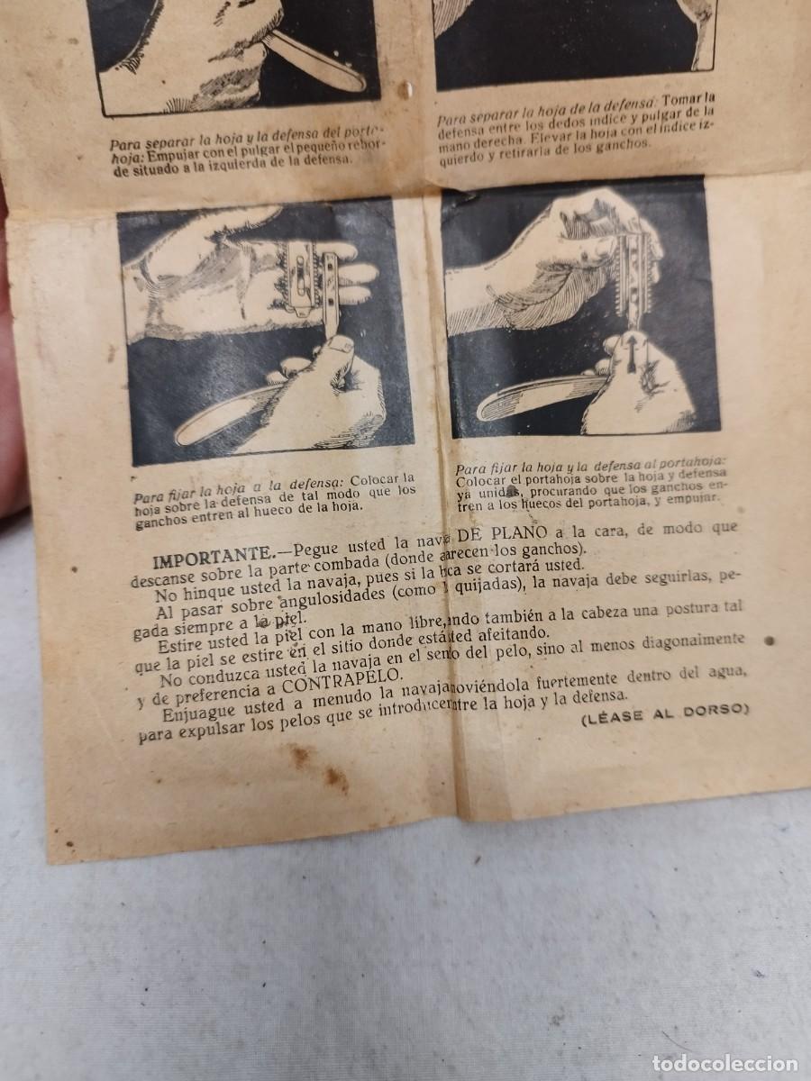 Antig&uuml;edades: Antiguas instrucciones, manual de la cuchilla de afeitar. Dirham D&uacute;plex - Foto 3