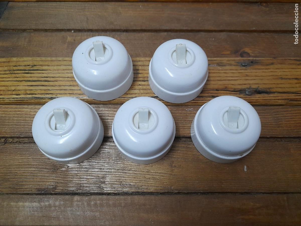 Antig&uuml;edades: 5 interruptores el&eacute;ctricos llave de la luz nuevos - Foto 1