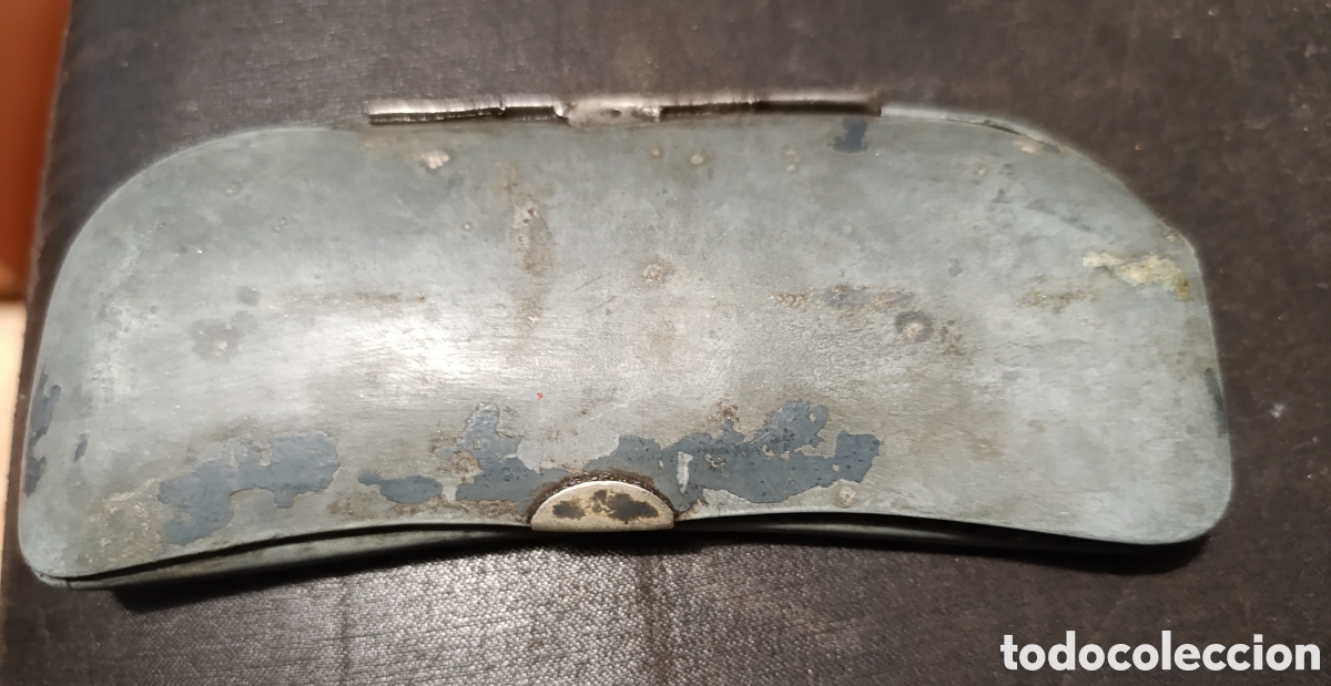 Antig&uuml;edades: Estuche gafas S.XIX, metal - Foto 2
