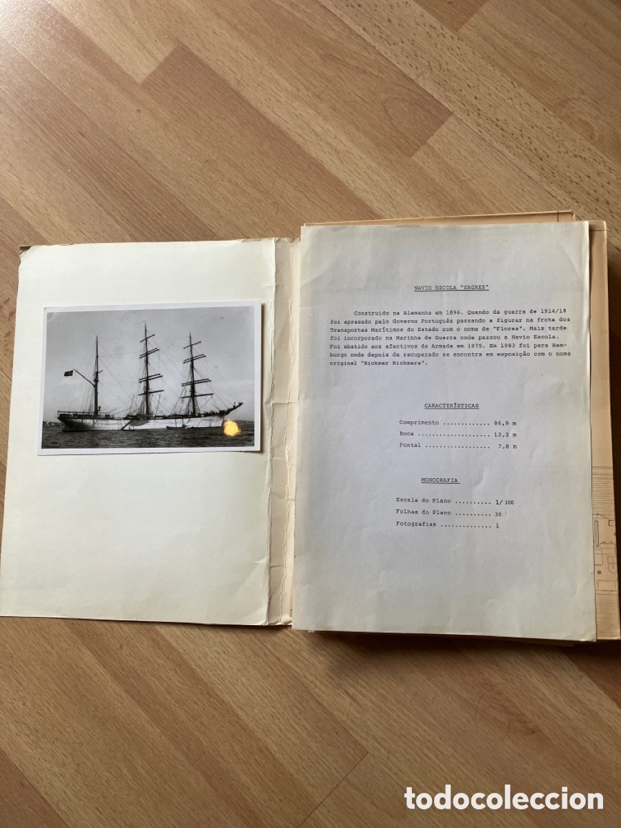 Antig&uuml;edades: Plano navio escola &ldquo;Sagres&rdquo; - Foto 2