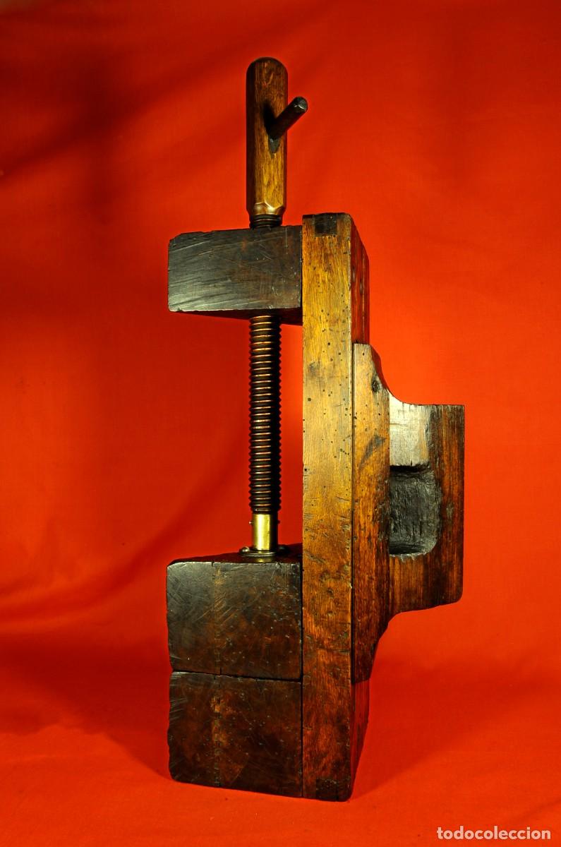 Antig&uuml;edades: Antiguo Tornillo de amarre Especial de Madera de Roble - Foto 3
