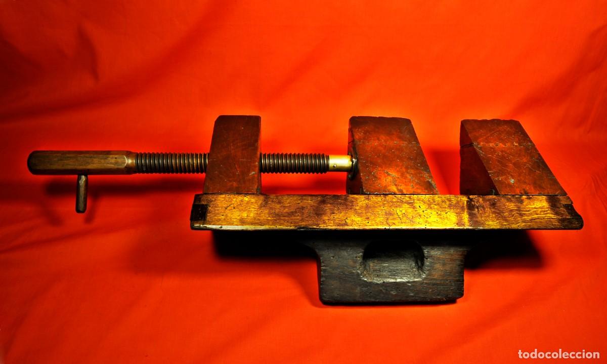Antig&uuml;edades: Antiguo Tornillo de amarre Especial de Madera de Roble - Foto 5