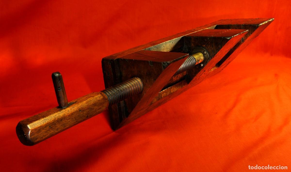 Antig&uuml;edades: Antiguo Tornillo de amarre Especial de Madera de Roble - Foto 13