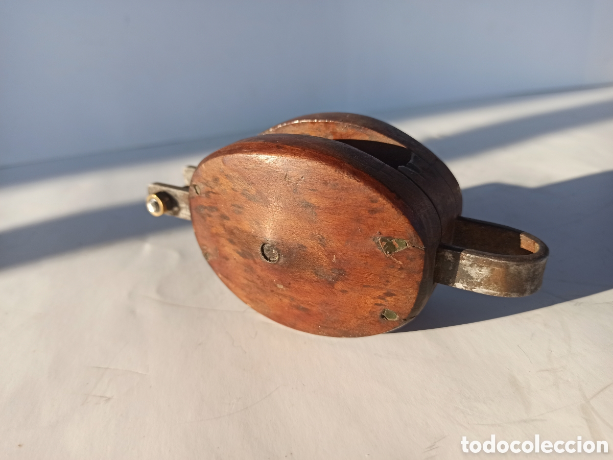 Antig&uuml;edades: Polea de madera y bronce - Foto 3