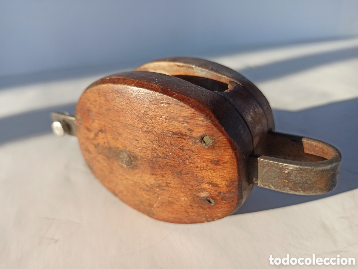 Antig&uuml;edades: Polea de madera y bronce - Foto 4