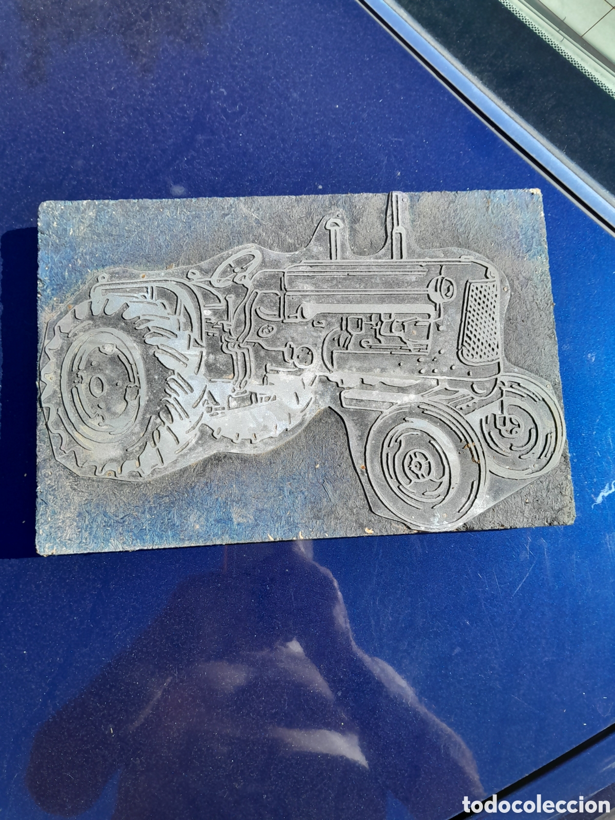 Antig&uuml;edades: Clich&eacute; Imprenta. Tractor - Foto 1