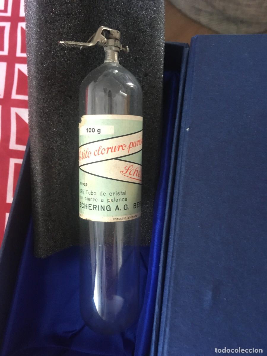 Antig&uuml;edades: botella de etilo cloruro Shering - Foto 1